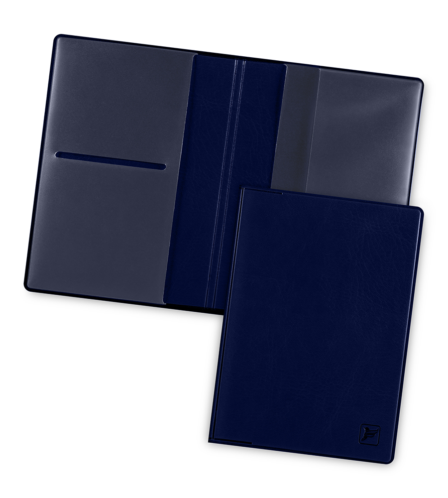 Обложка для паспорта с отделениями, цвет темно-синий classic