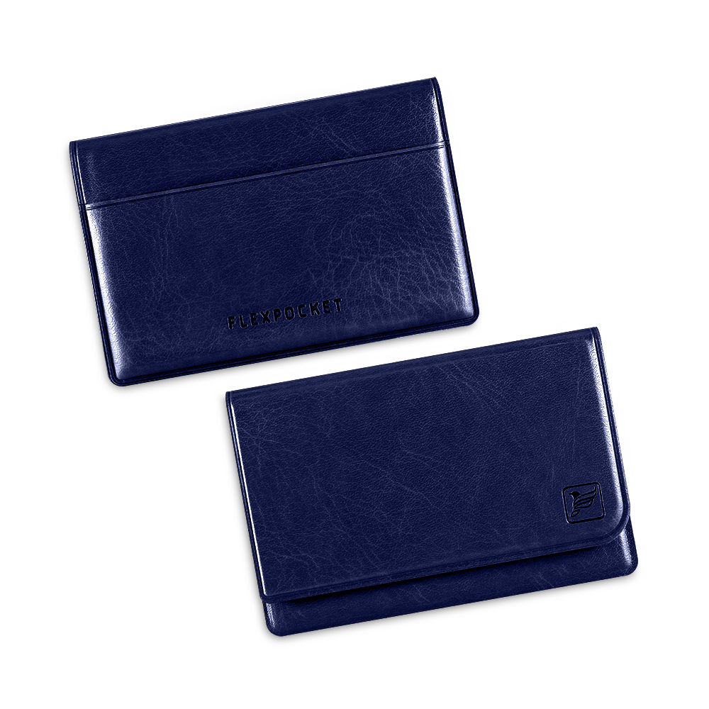 Жесткий футляр для трех пластиковых карт, цвет темно-синий classic