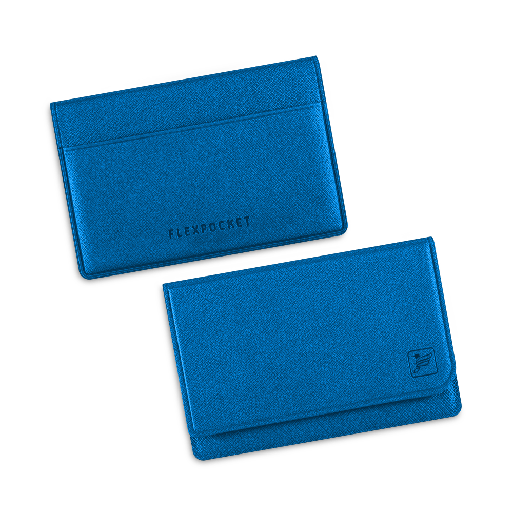 Жесткий футляр для трех пластиковых карт, цвет синий