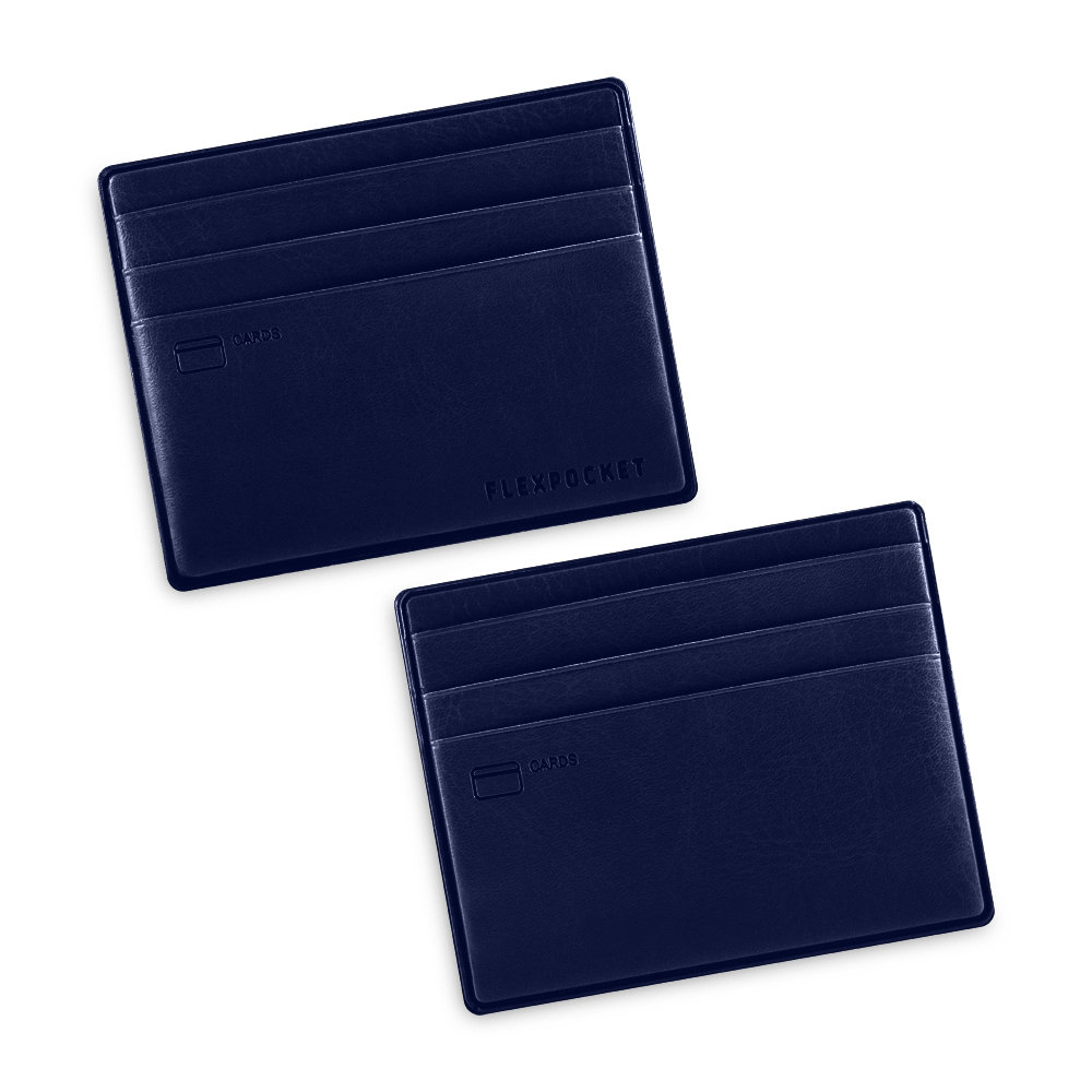 Картхолдер для денег и шести пластиковых карт, цвет темно-синий classic