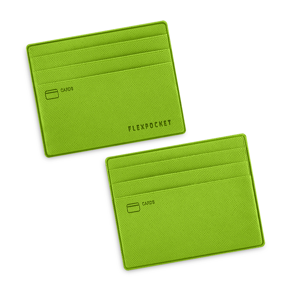 Картхолдер для денег и шести пластиковых карт, цвет зеленый
