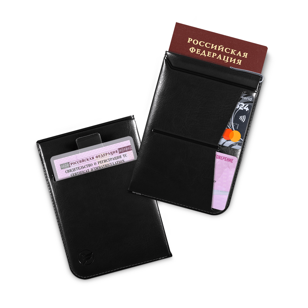 Обложка для паспорта - универсальная, цвет черный classic