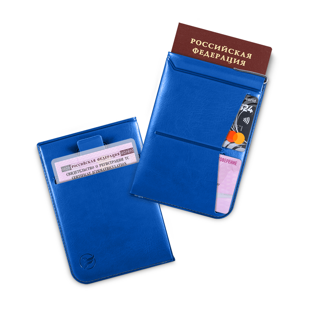 Обложка для паспорта - универсальная, цвет синий classic