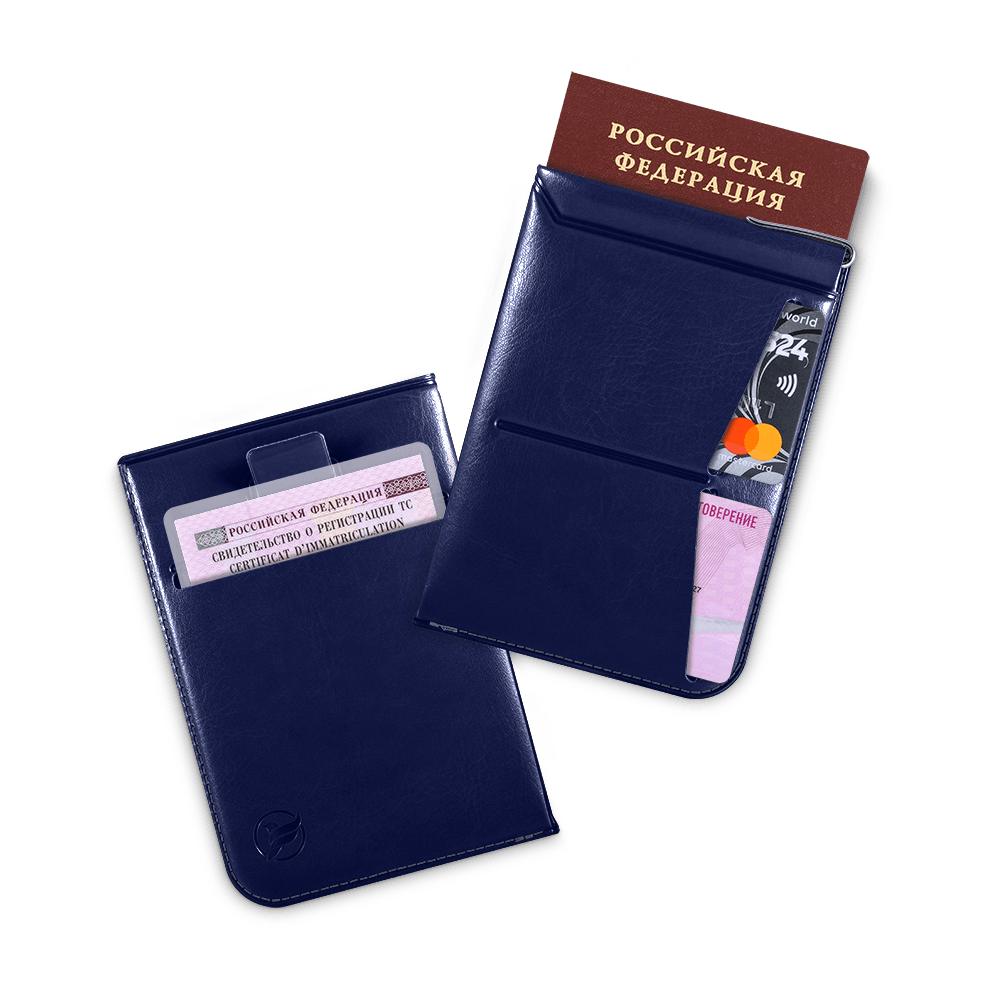 Обложка для паспорта - универсальная, цвет темно-синий classic