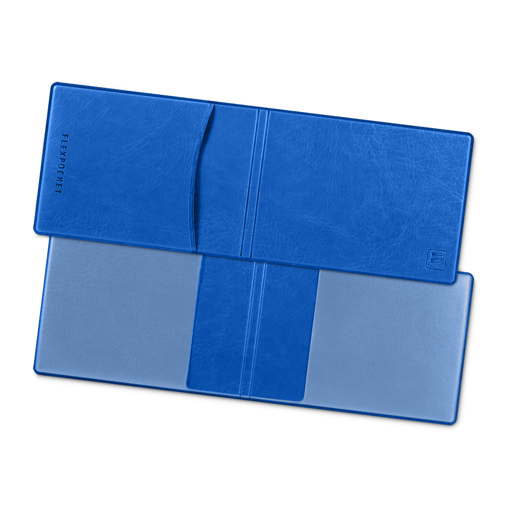 Обложка для удостоверения с карманом, цвет синий Сlassic