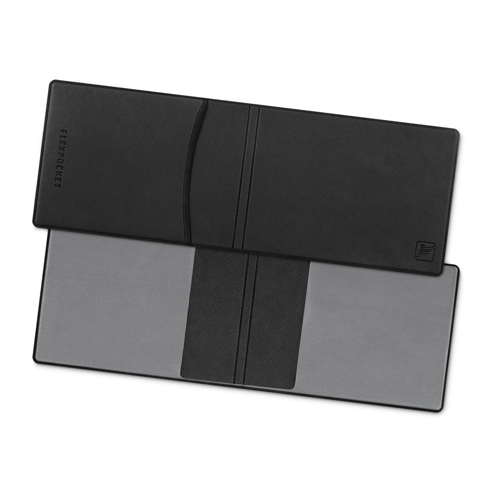 Обложка для удостоверения с карманом, цвет черный