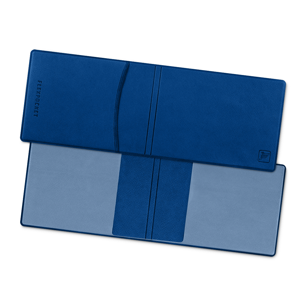 Обложка для удостоверения с карманом, цвет темно-синий