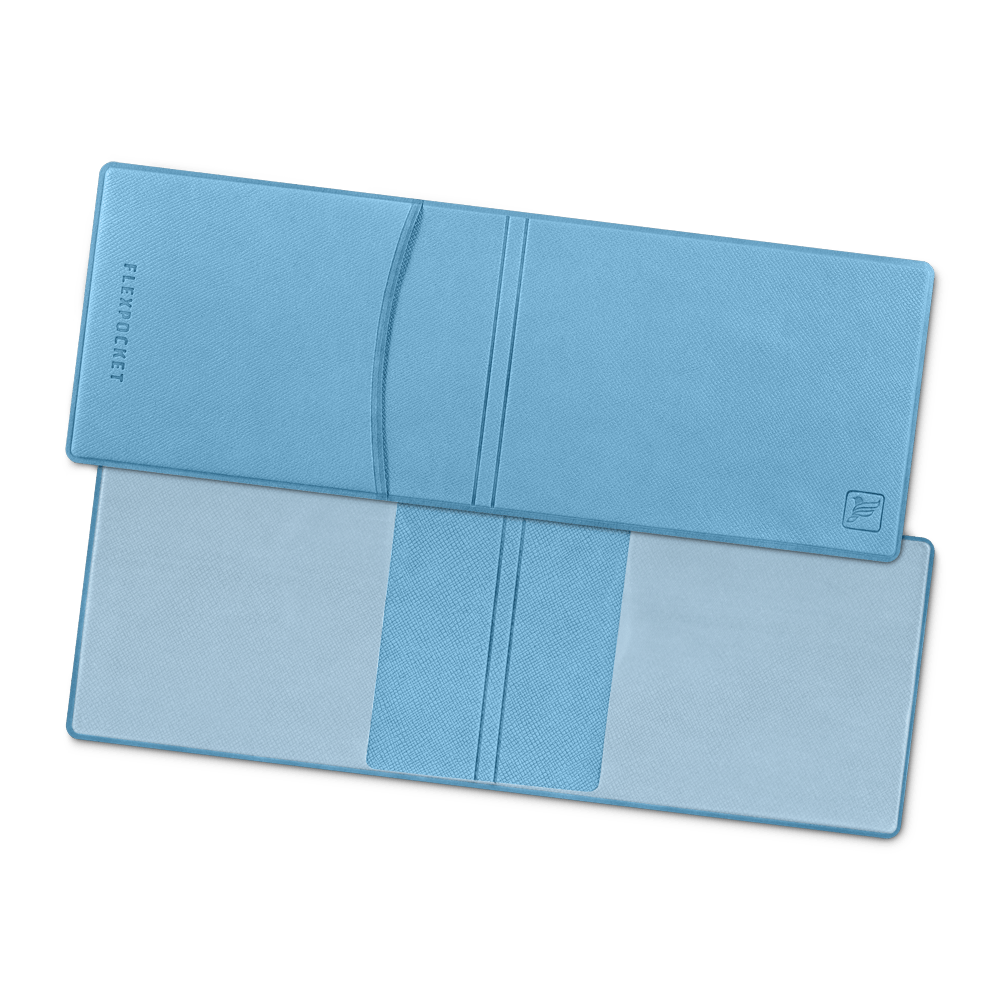 Обложка для удостоверения с карманом, цвет голубой