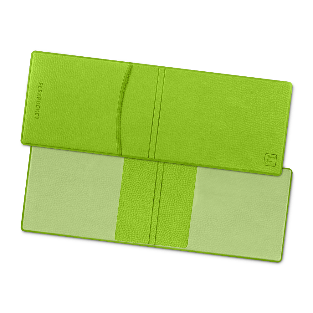 Обложка для удостоверения с карманом, цвет зеленый