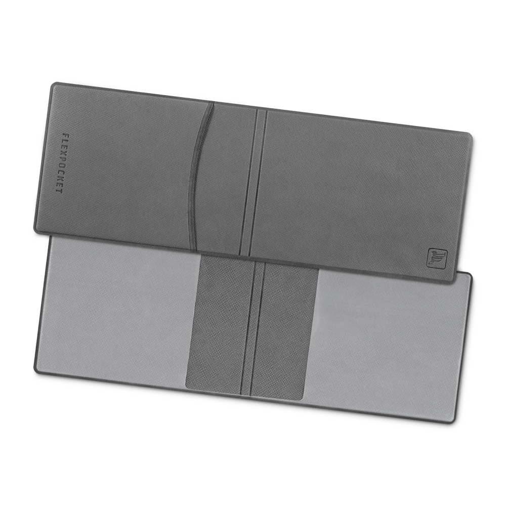 Обложка для удостоверения с карманом, цвет серый