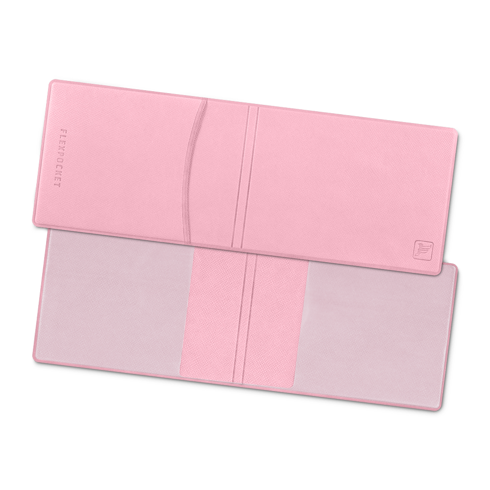 Обложка для удостоверения с карманом, цвет розовый