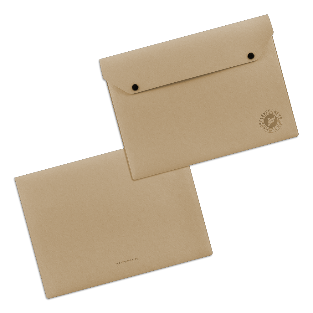 Папка-конверт на двух кнопках, цвет бежевый