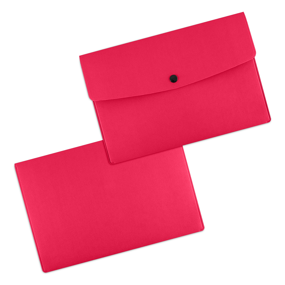 Папка-конверт на кнопке, цвет маджента