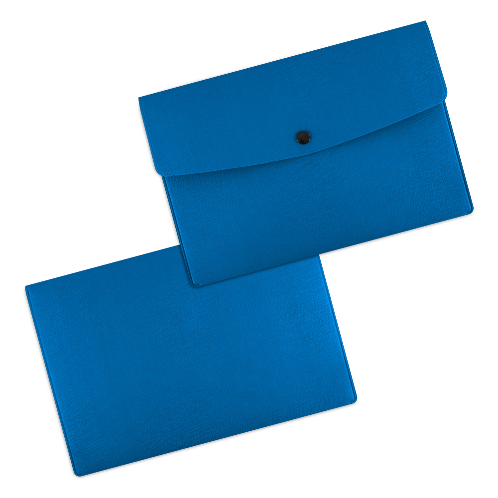 Папка-конверт на кнопке, цвет синий