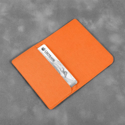 Жесткий футляр для трех пластиковых карт, цвет оранжевый