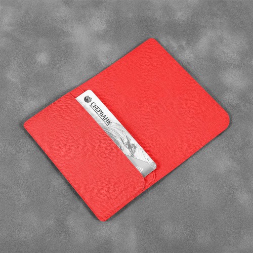 Жесткий футляр для трех пластиковых карт, цвет красный