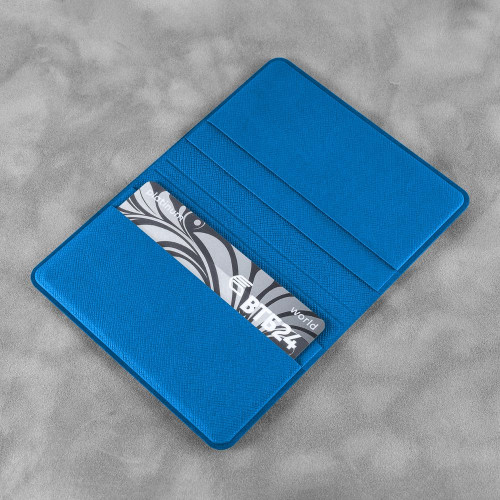 Футляр-книжка под 4 пластиковые карты, цвет синий