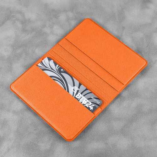 Футляр-книжка под 4 пластиковые карты, цвет оранжевый