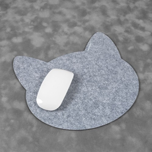 Коврик для мыши из фетра «Котик», цвет светло-серый