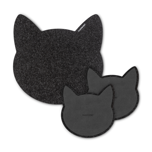 Настольный набор из фетра «Котики», цвет черный