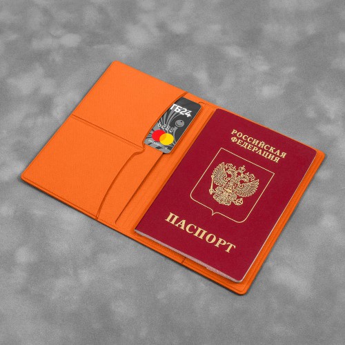 Обложка для паспорта с RFID-блокировкой, цвет оранжевый