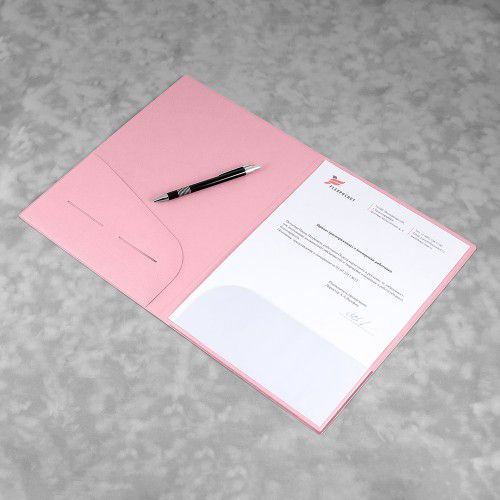 Папка классическая, цвет розовый