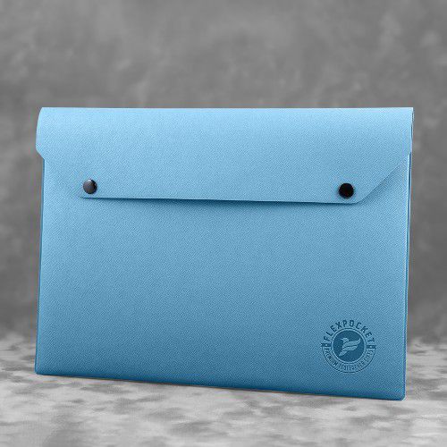 Папка-конверт на двух кнопках, цвет голубой