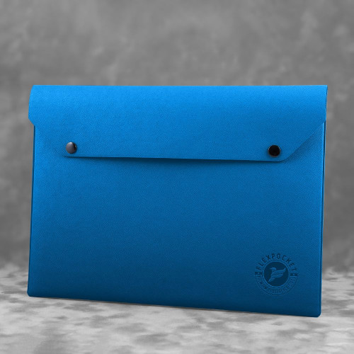Папка-конверт на двух кнопках, цвет синий