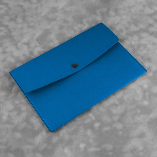 Папка-конверт на кнопке, цвет синий