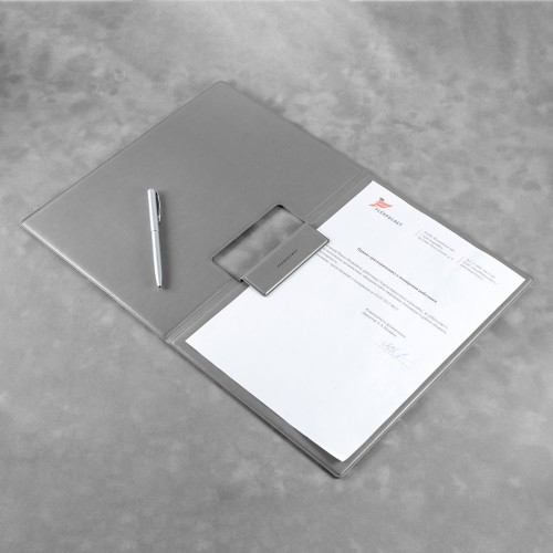 Папка-планшет с магнитным держателем, цвет серый classic