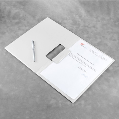 Папка-планшет с магнитным держателем, цвет белый classic