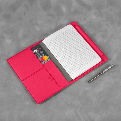Записная книжка В7 с ручкой, цвет маджента