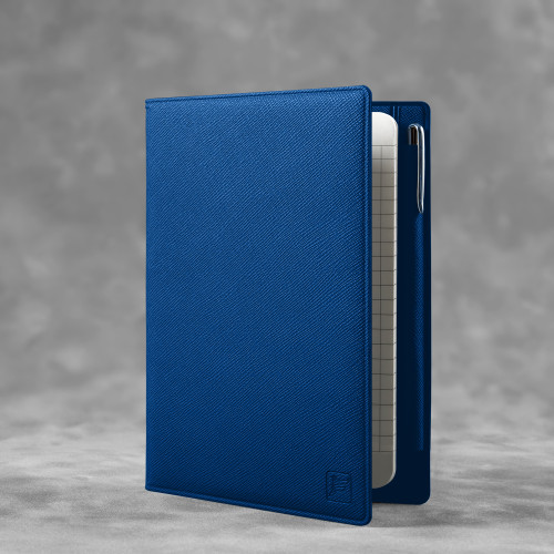 Записная книжка В7 с ручкой, цвет темно-синий
