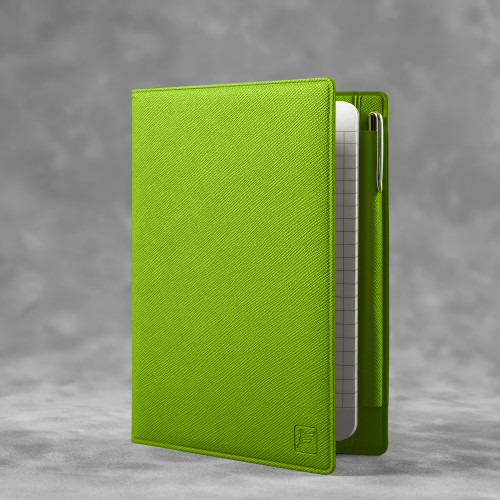 Записная книжка В7 с ручкой, цвет зеленый