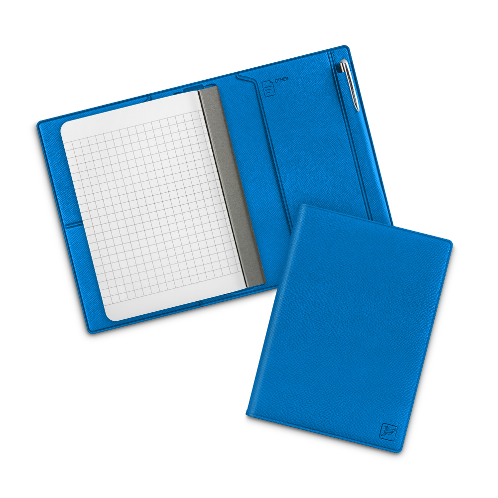 Записная книжка В7 с ручкой, цвет синий